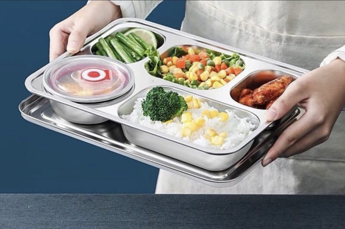 Partition plate (with soup bowls and covers)