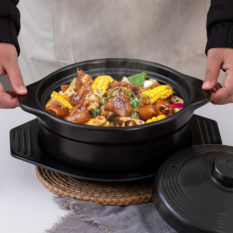 Clay Pot with cover and tray