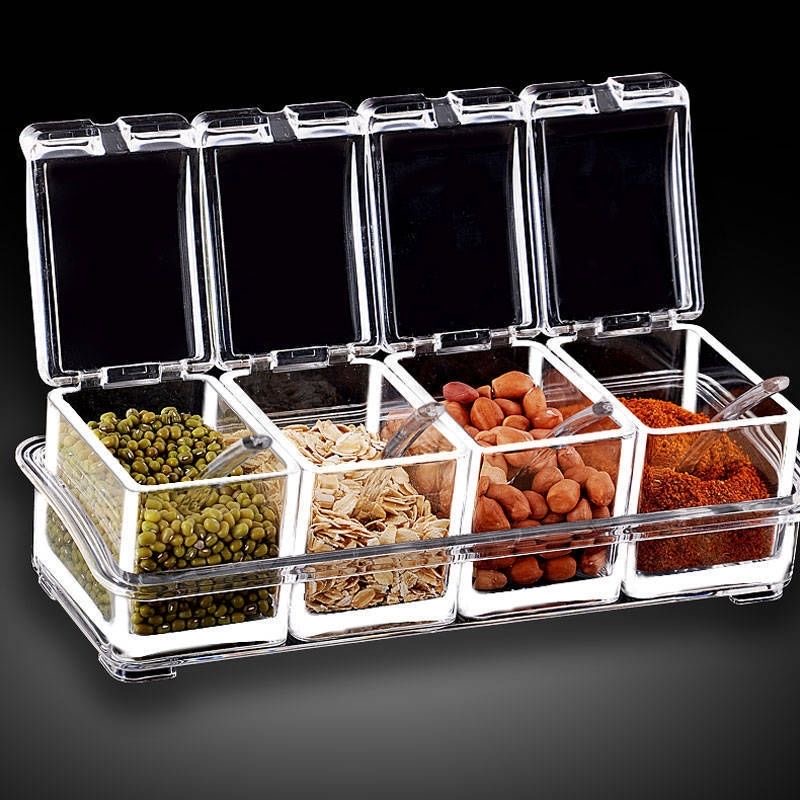 Spice/Toppings Flip Top 4 Compartment Box